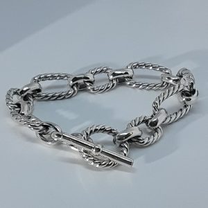 David Yurman Cushion Link Bracelet With Blue Sapphires
